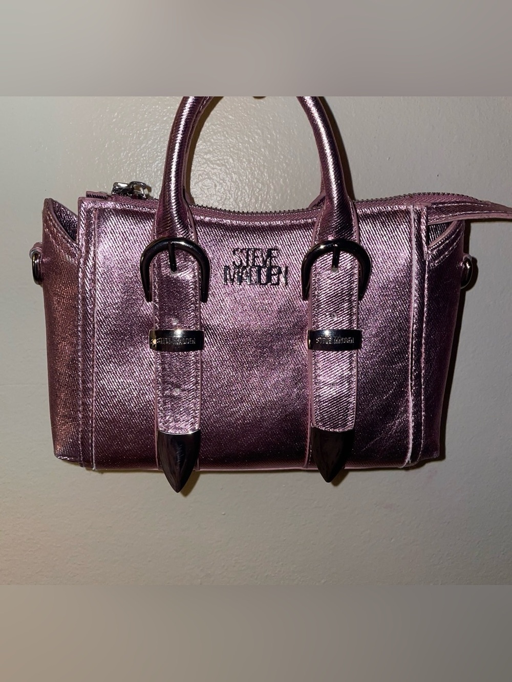 Steve Madden Metallic Rose Mini Satchel
